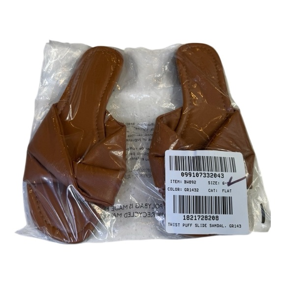 J. Crew Twisted Puff Slip On Slide Sandal in Brown Criss Cross Euro Summer NEW - Picture 4 of 10